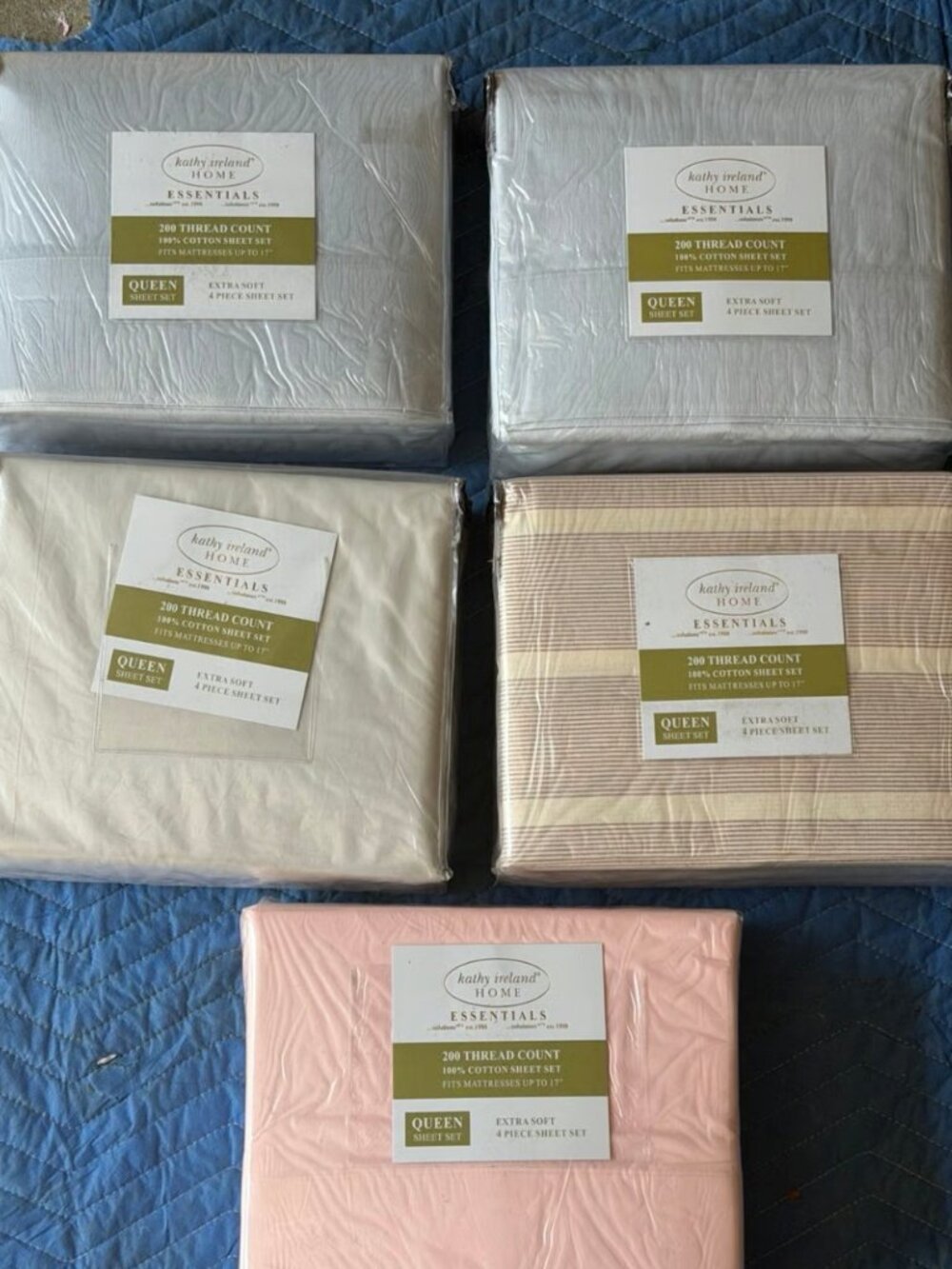 Kathy Ireland Home Essentials Queen Sheet Set Bundle — 5 Sets Total